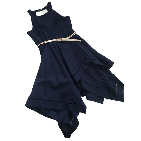 Eliza J Womens  Halter Navy Blue Layered cut-out dress - Picture 1 of 11
